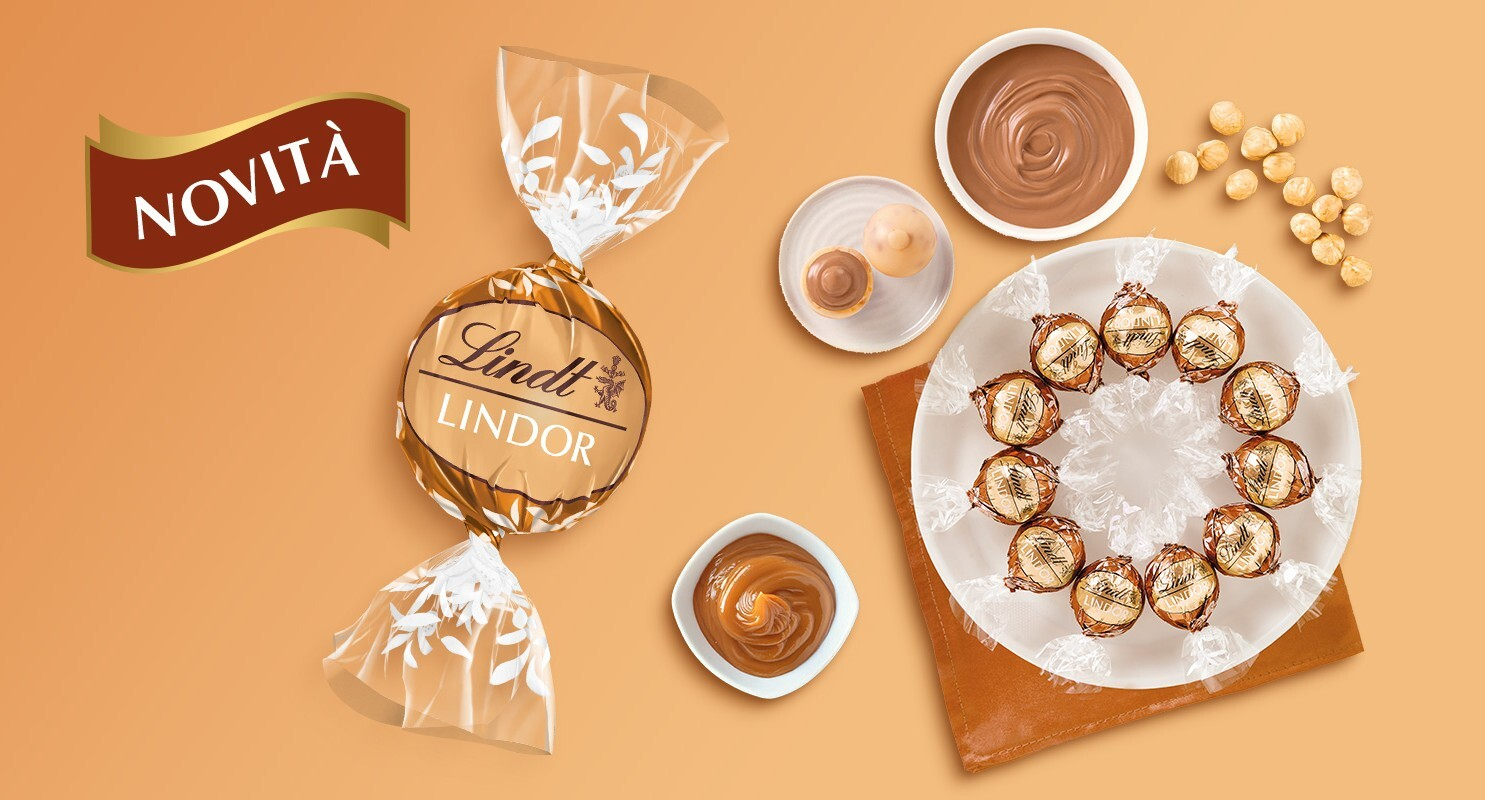 LINDT PRESENTA LINDOR GOLDEN CARAMEL E NOCCIOLA:UN NUOVO GUSTO PER CONCEDERSI UN MOMENTO DI PURO PIACERE